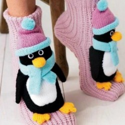 Penguenli Kışlık Çorap Modelleri