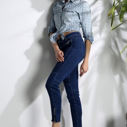 Fermuar Detaylı Bilek Boy 2015 Jean Pantolon Modelleri