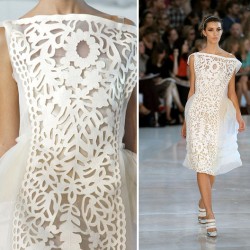 Zarif Beyaz 2015 Lazer Kesim Elbise Modelleri