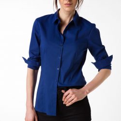 Mavi Renkli En Kibar DeFacto Bayan Gömlek Modeli